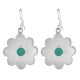 92.5 Sterling Silver Earrings Green Aventurine and Onyx Flower Earrings
