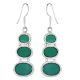 92.5 Sterling Silver Earrings Green Onyx Handset in sterling Silver Bezeles