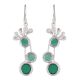 92.5 Sterling Silver Earrings Green Onyx Top Floral Fancy Earrings