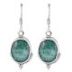 92.5 Sterling Silver Earings Amazonite Round Drop Fancy Earrings