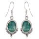 92.5 Sterling Silver Earings Amazonite Round Drop Fancy Earrings