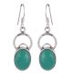 92.5 Sterling Silver Earings Chryoprase Single Drop Earrings