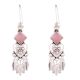92.5 Sterling Silver Earrings  Pink Rose Quartz Chandelier Earrings