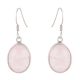 92.5 Sterling Silver Earrings Rose Quartz Teardrop Hanging Earrings