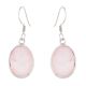 92.5 Sterling Silver Earrings Rose Quartz Teardrop Hanging Earrings
