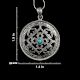92.5 Sterling Silver Mandala Pendant Lapis Lazuli Geometric Design Pendant Necklace