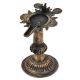 Brass Dhokra oil Lamp/ Samai With Engraved Design And Peacock Figurines