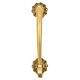 Classic Brass Door Handle Smooth With Floral Curved End