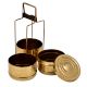 Brass Tiffin Box With Three Compartments And Handle