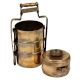 Brass Tiffin Box With Three Container Kitchen Decoration Box