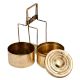 Small Brass Indian Two Compartment Tiffin Box Set (or Dabba)