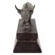 Brass Standing Ox Statue On a Wooden Stand