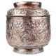 Handmade Broad Copper Canister Repousse Storage Box With Lid