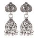 92.5 Sterling Silver Earrings Leaf Dome Shaped Traditional Jhumkis