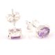 92.5 Sterling Silver Earrings Semi Precious Amethyst Gemstone Stud Earrings