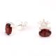 92.5 Sterling Silver Earrings Garnet Semi Precious Gemstone Stud Earrings
