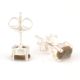 92.5 Sterling Silver Minimal Earrings  Grey Jade Cut Stone Stud Earrings