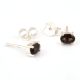 92.5 Sterling Silver Minimal Earrings Black Onyx Cut Stone Stud Earrings