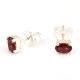 92.5 Sterling Silver Earrings Oval Garnet Gemstone Stud Earrings