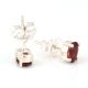 92.5 Sterling Silver Earrings Oval Garnet Gemstone Stud Earrings