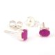 92.5 Sterling Silver Earrings Pink Tourmaline Stud Earrings