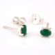 92.5 Sterling Silver Earrings Green Onyx Stud Earrings