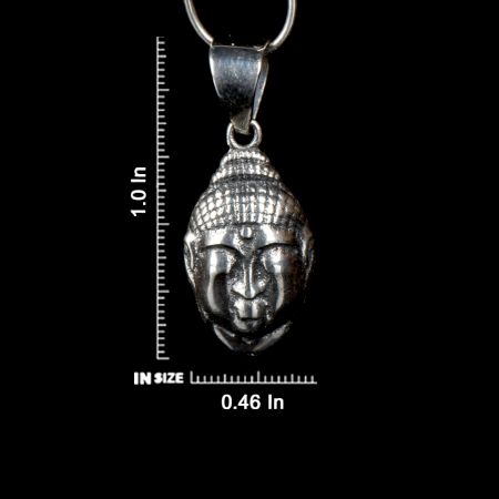 92.5 Sterling Silver Pendant  Buddhist Buddha Head Pendant