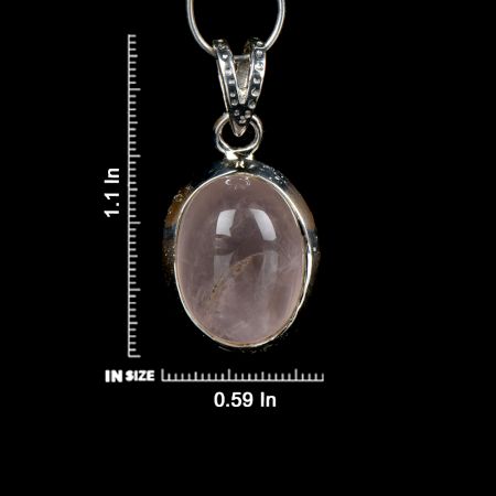 92.5 Sterling Silver Pendant Rose Quartz Oval Bezel Set Pendants