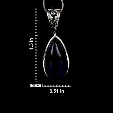 92.5 Sterling Silver Pendant Teardrop Shaped Amethyst Rope Design Pendant