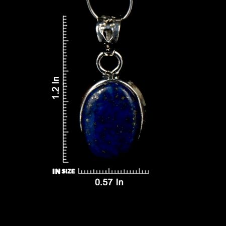 92.5 Sterling Silver Pendant Oval Lapis Lazuli Bail Gemstone Pendant