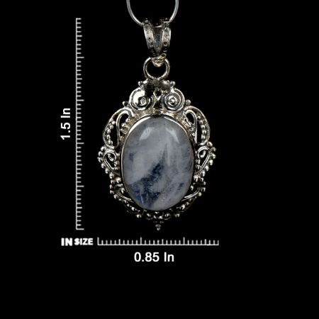 92.5 Sterling Silver Pendant Natural Moonstone Handmade Solitaire Pendant