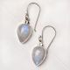 92.5 Sterling Silver Earrings With Moonstones  In Teardrop Shape Drop Earrings