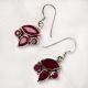 92.5 Sterling Silver Earrings Four Studded Pink Tourmaline Designer Earrings