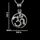 92.5 Sterling Silver Om Pendant In Round Frame for Men and Women