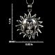 92.5 Sterling Silver Pendant Mayan Sun Pendant Men Sun Face
