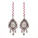 Sterling 92.5 Silver Earring Pink Tourmaline Chain Beaded Jhumkis