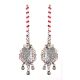 Sterling 92.5 Silver Earring Pink Tourmaline Chain Beaded Jhumkis
