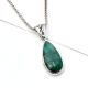 92.5 Sterling Silver Pendent Green Malachite With Traditional Border Design