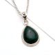 92.5 Sterling Silver Pendant Studded With Bezel Set Green Malachite Tear Drop Shape