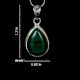 92.5 Sterling Silver Pendant Studded With Bezel Set Green Malachite Tear Drop Shape