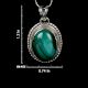92.5 Sterling Silver Pendant Oval Green Malachite Border Design
