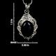 92.5 Sterling Silver Black Onyx Oval Shaped Designer Pendant