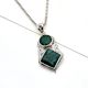 92.5 Sterling Silver Green Malachite Pendant In Square And Round Shape