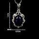 92.5 Sterling Silver Pendant Big Oval Shaped Amethyst Pendant