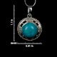 92.5 Sterling Silver Turquoise Circular Pendant