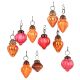Set of 25 Handmade Orange And Pink  Glass Christmas Ornaments In Assorted Styles