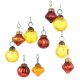 Set of 25 Handmade Rust And Yellow Glass Christmas Ornaments In Assorted Styles
