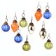 Set of 25 Handmade Olive Blue Orange And Silver Mini Christmas Ornaments In Assorted Shapes