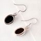 Black Onyx 92.5 Sterling Silver Earrings Cabochon Oval  Earrings