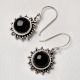 92.5 Sterling Silver Earrings Round Floral Framed Drop Earrings